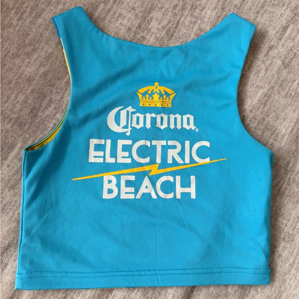 Corona Electric Beach Blue Crop Top